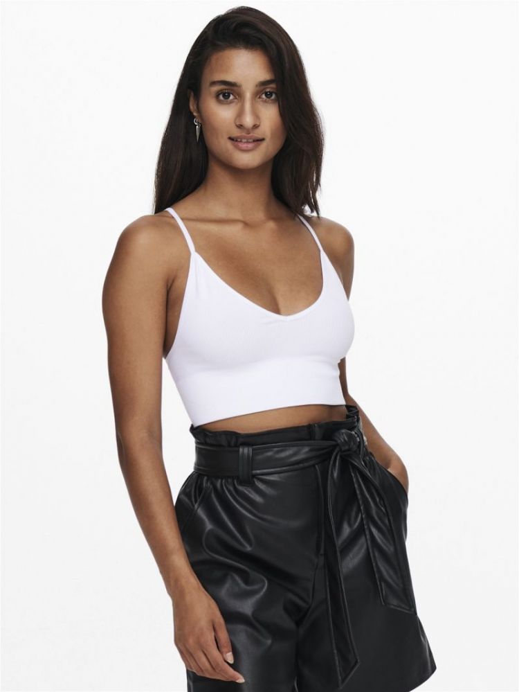 ONLVICKY  RIB SEAMLESS V-NECK 190858 Bright W