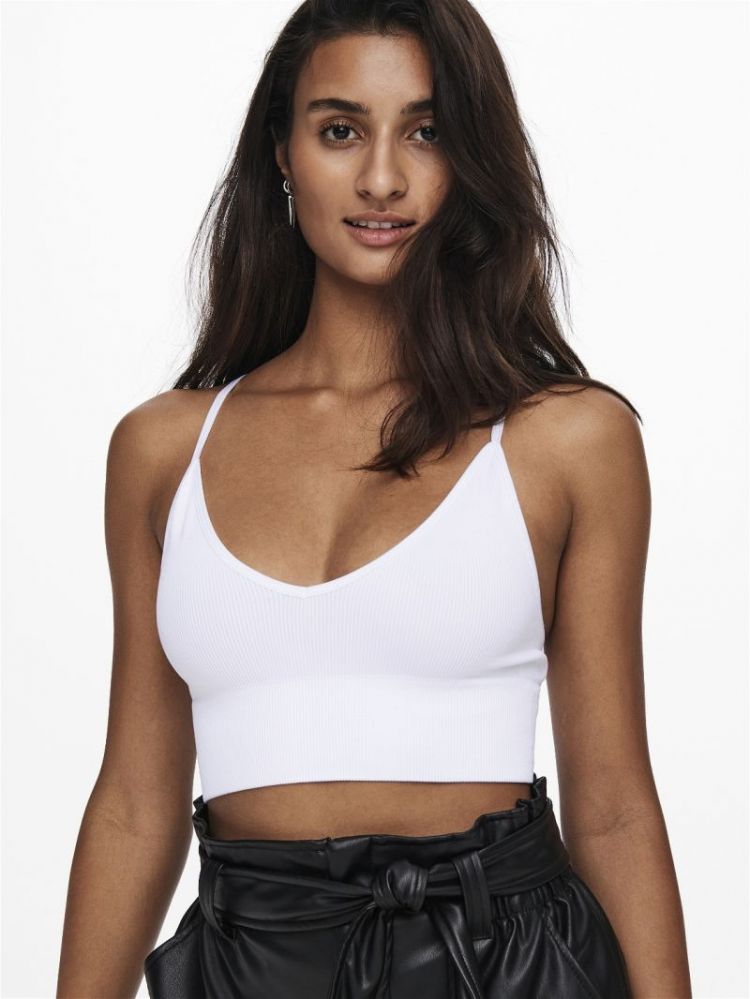 ONLVICKY  RIB SEAMLESS V-NECK 190858 Bright W