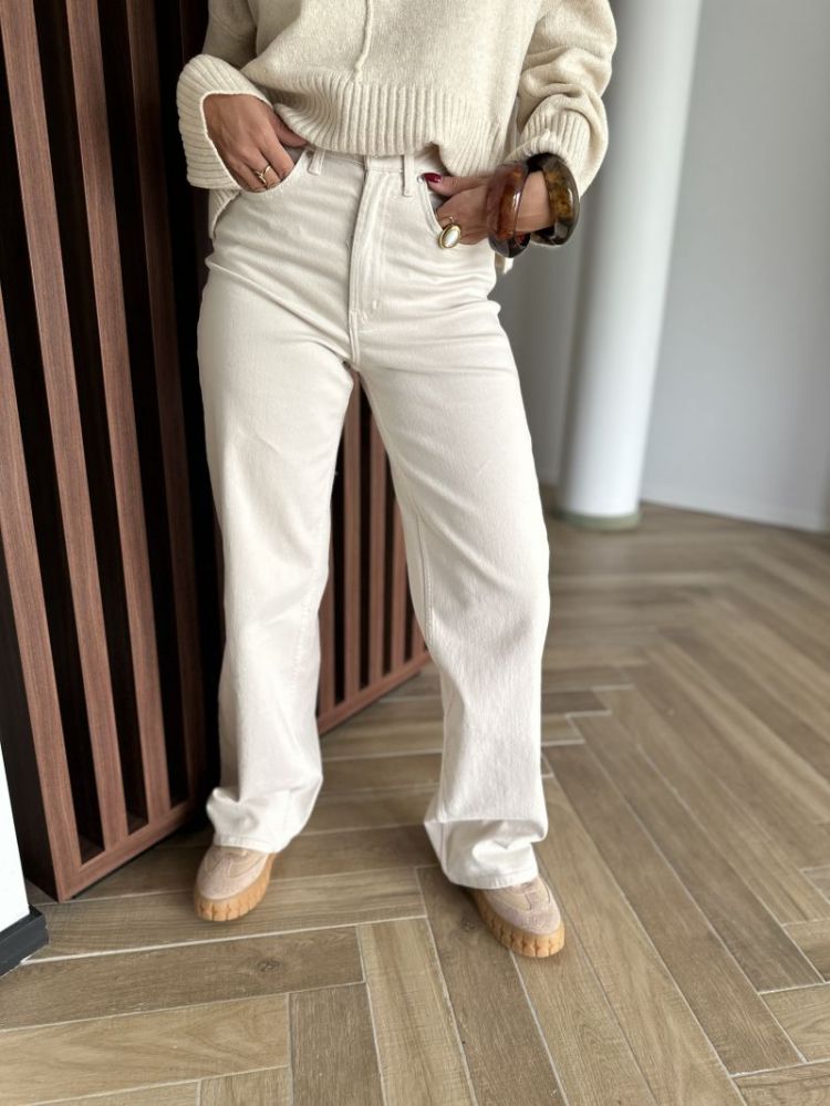 ONLJUICY HW WIDE LEG DNM REA N 234755 Ecru