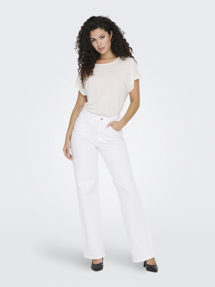 ONLJUICY HW WIDE LEG DNM REA N 177991 White