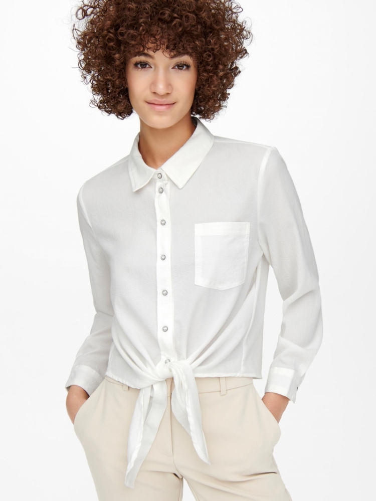 ONLLECEY LS KNOT SHIRT NOOS WV 177922 Cloud Da