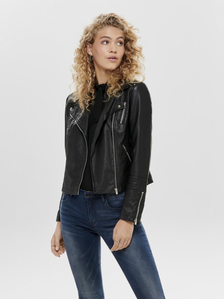 ONLGEMMA FAUX LEATHER BIKER OT 177911 Black