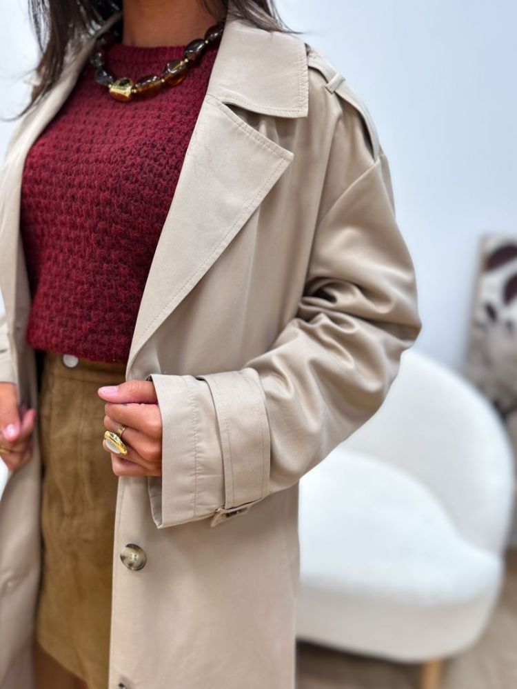 ONLLINE X-LONG TRENCHCOAT OTW 183019 Humus