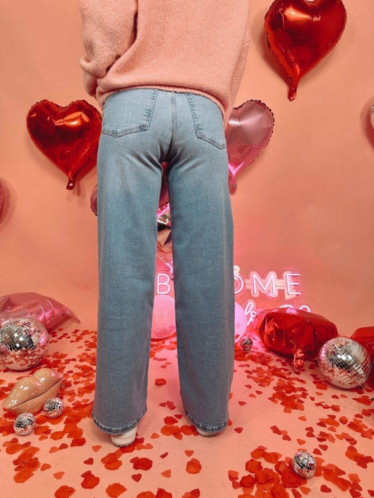 ONLMADISON BLUSH HW WIDE DNM C 177934 Light Bl