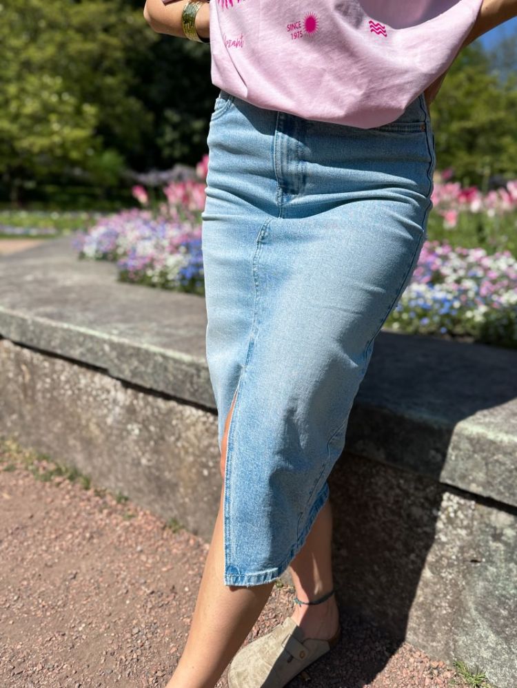VMVERI HR CALF DENIM SKIRT GA 178000 Light Bl