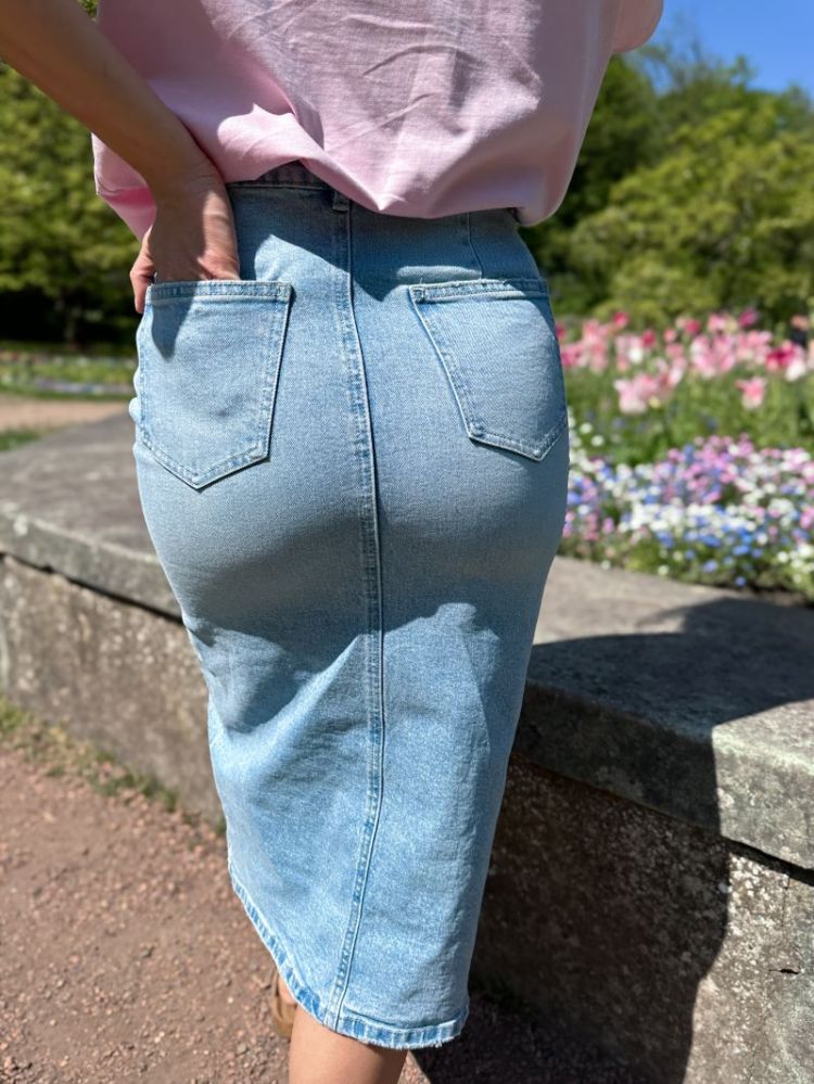 VMVERI HR CALF DENIM SKIRT GA 178000 Light Bl