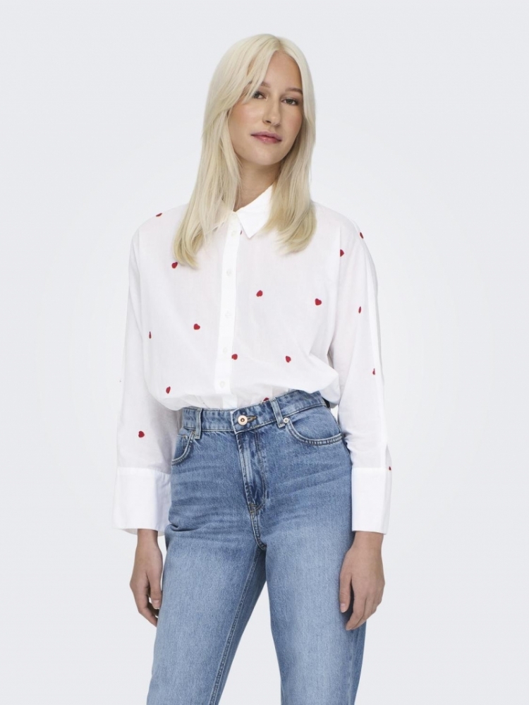 ONLNEW LINA GRACE LS EMB SHIRT 190858001 Brigh