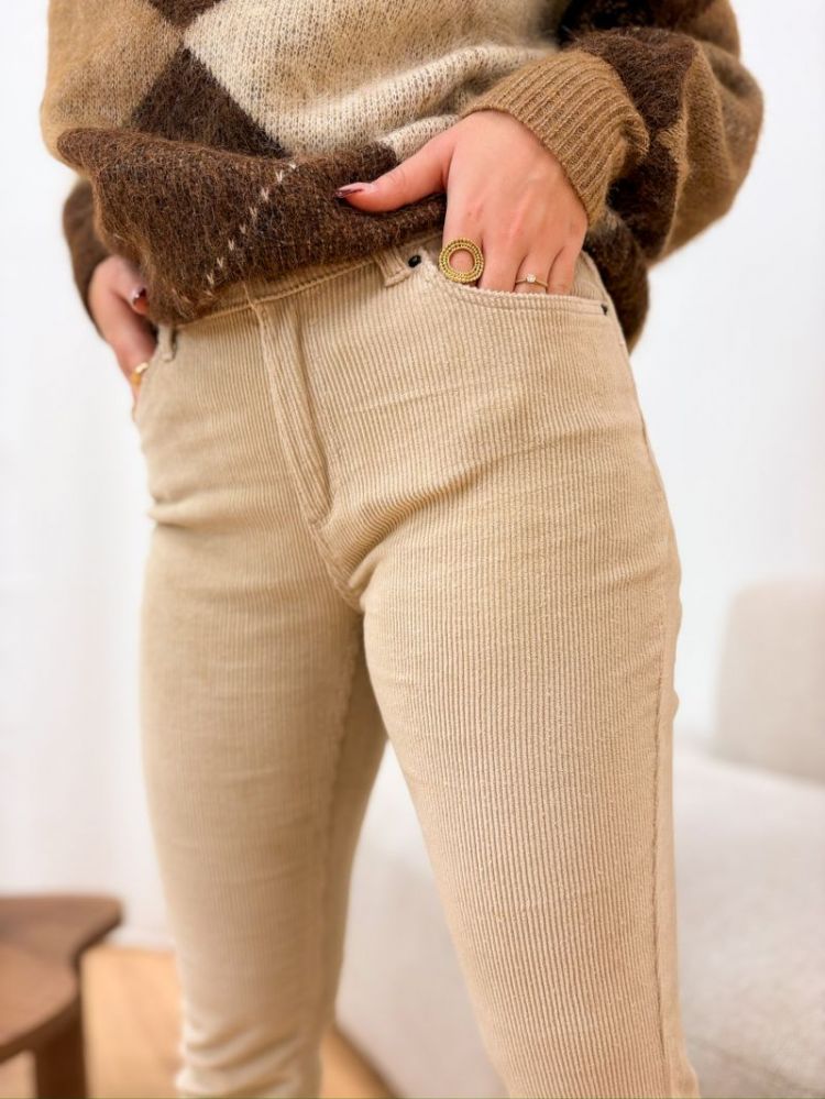ONLMARY-GLOBAL MID CORD FLARED 177935 Oatmeal