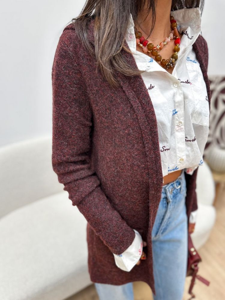 VMDOFFY LS OPEN HOOD CARDIGAN 198929003 Syrah
