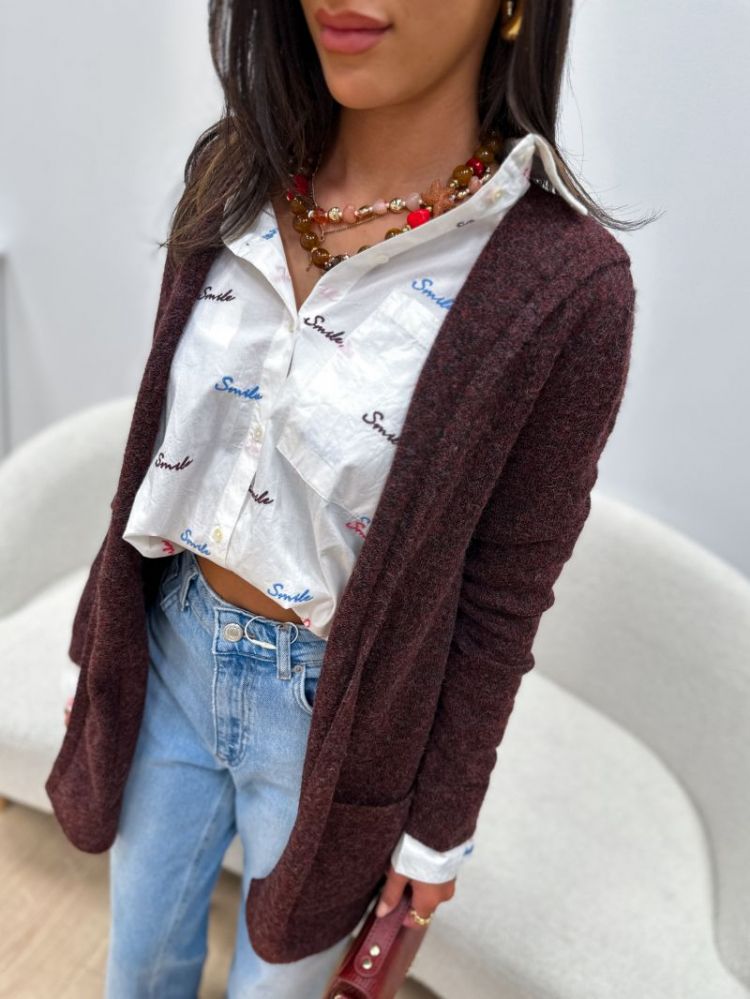 VMDOFFY LS OPEN HOOD CARDIGAN 198929003 Syrah