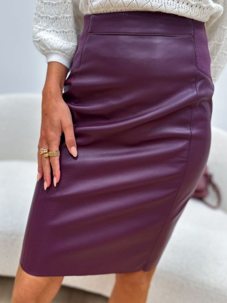 VMBUTTERSIA HW COATED SKIRT NO 186320 Winetast