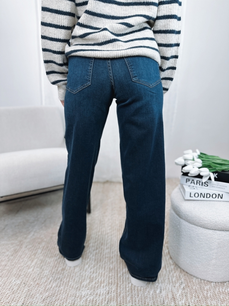 ONLMADISON BLUSH HW WIDE DNM R 177938 Dark Blu