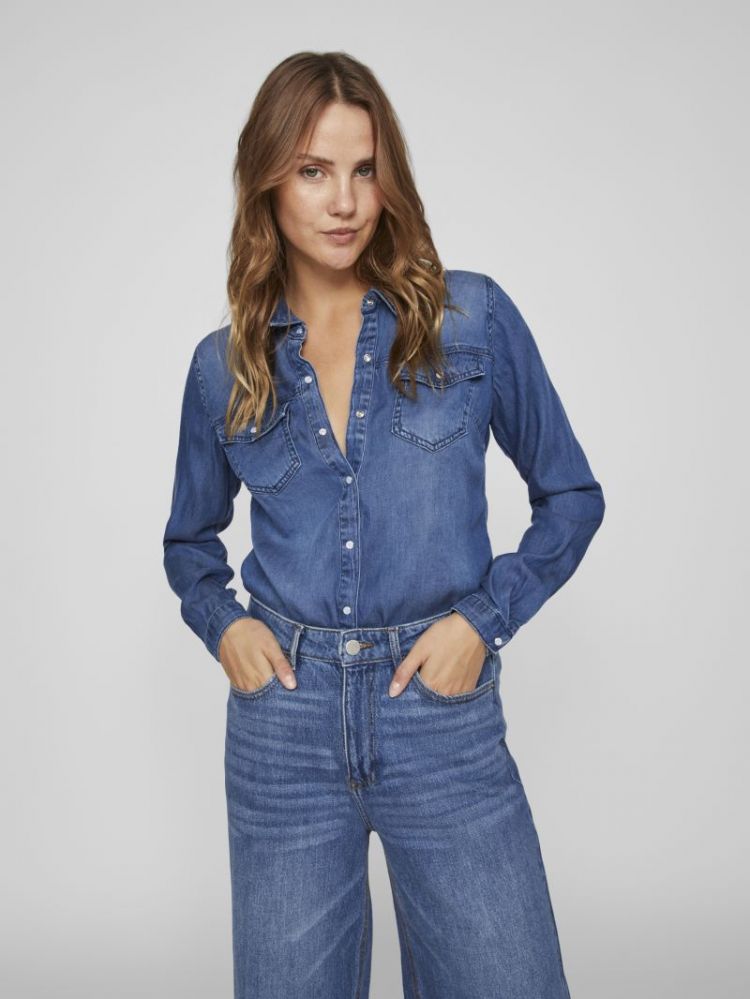 VIBISTA DENIM SHIRT-NOOS 177855001 Dark