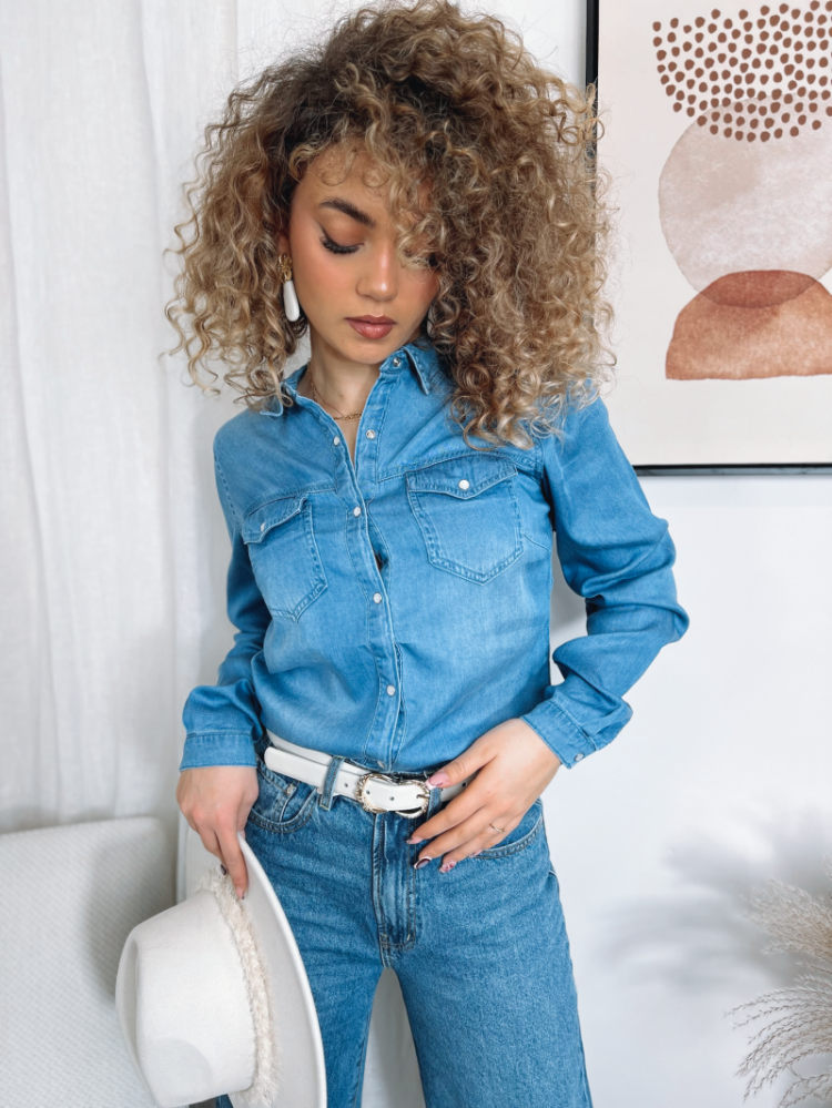 VIBISTA DENIM SHIRT-NOOS 177854001 Mediu