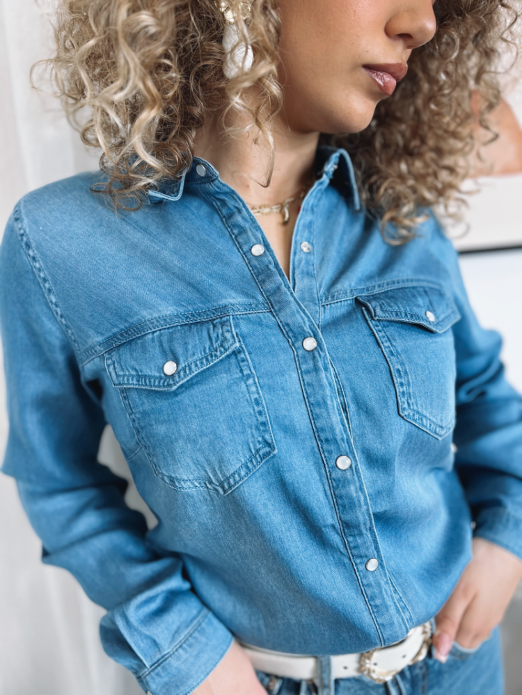 VIBISTA DENIM SHIRT-NOOS 177854001 Mediu