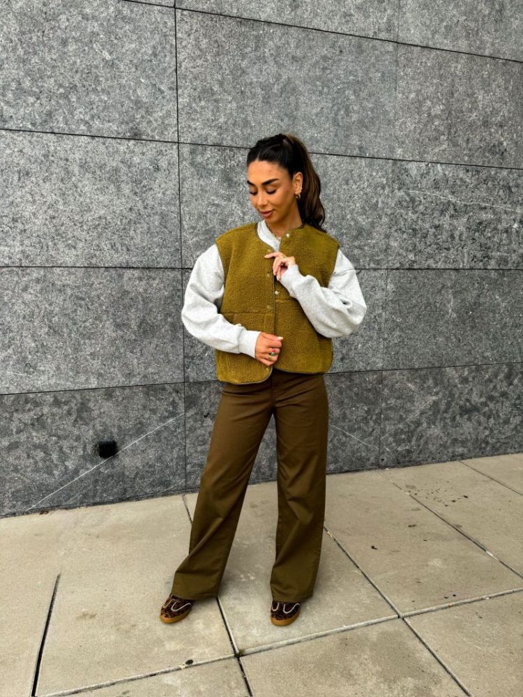 JXSARAH TOKYO LEO WIDE HW PANT 176118 Beech