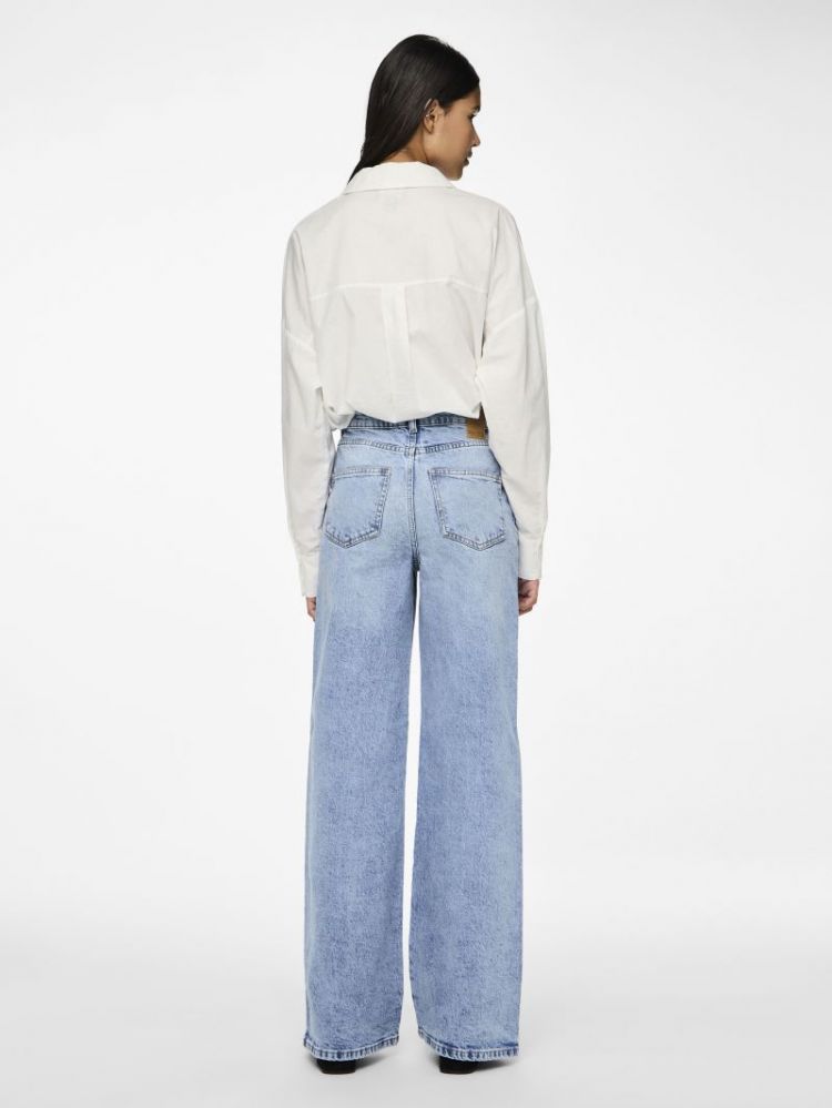 PCSELMA HW WIDE JEANS LB NOOS 184718 Light Bl
