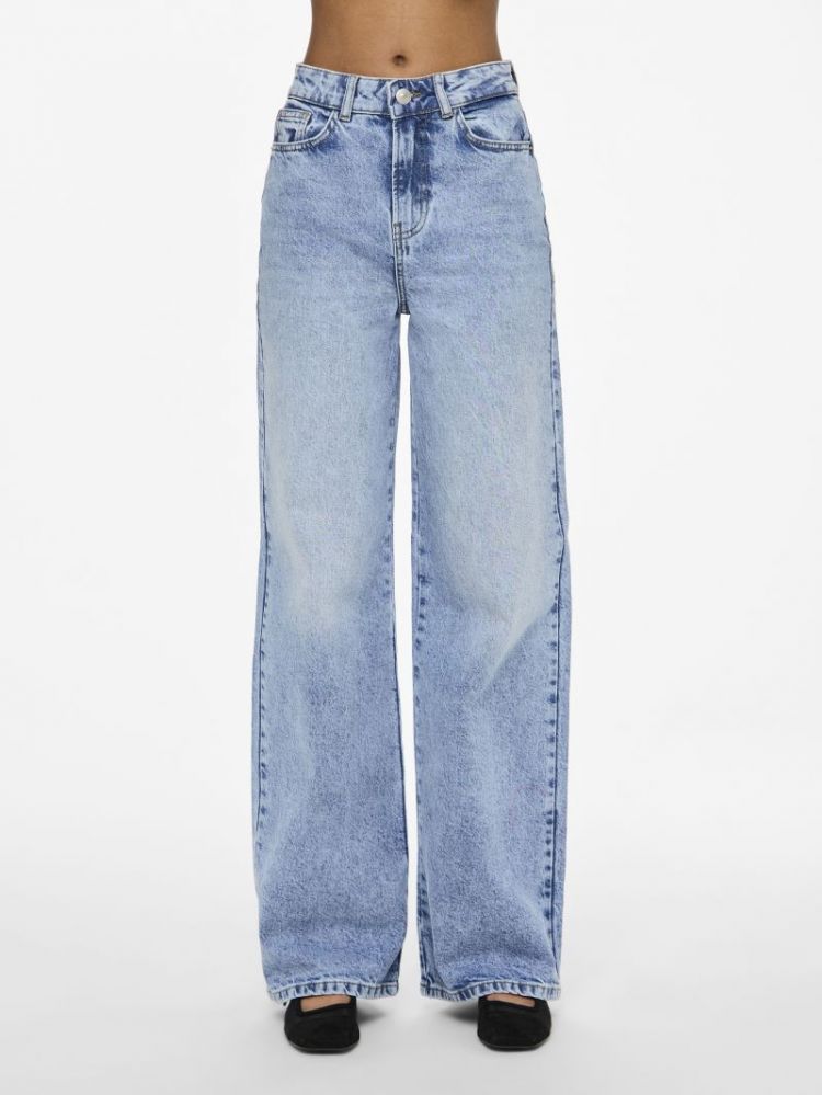 PCSELMA HW WIDE JEANS LB NOOS 184718 Light Bl