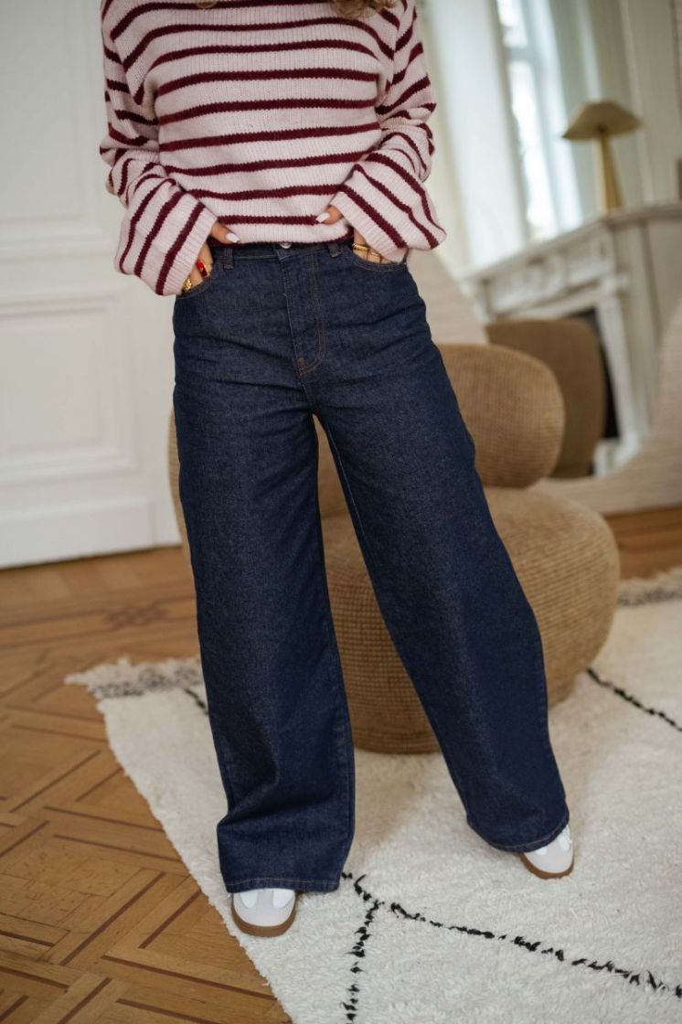 PCSELMA HW WIDE JEANS RINSE NO 184060 Dark Blu