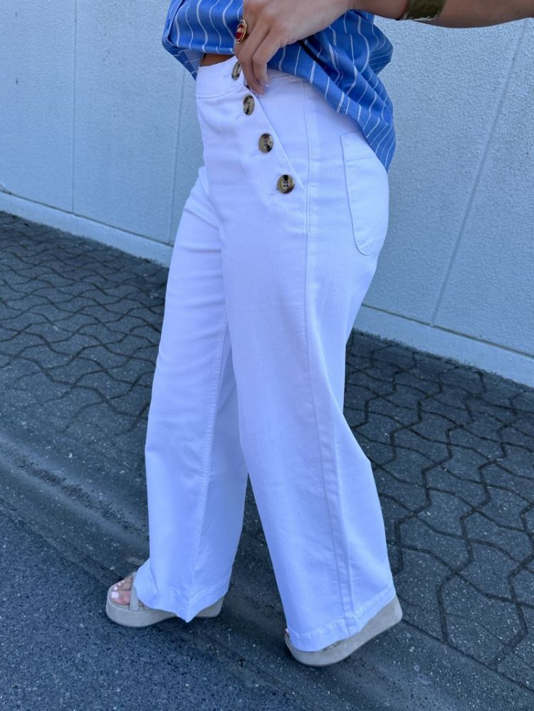 ONLMADISON HW BUTTON WIDE DNM 179707 White De