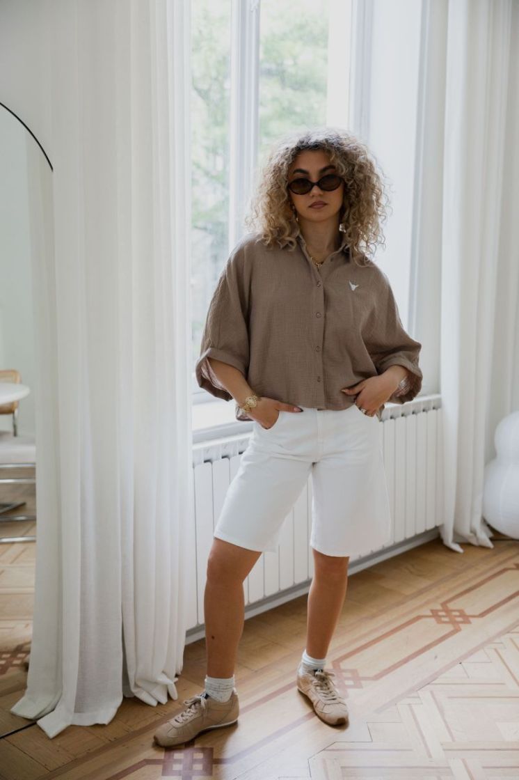 ONLMATE REG BAGGY LONG SHORTS  179707 White De