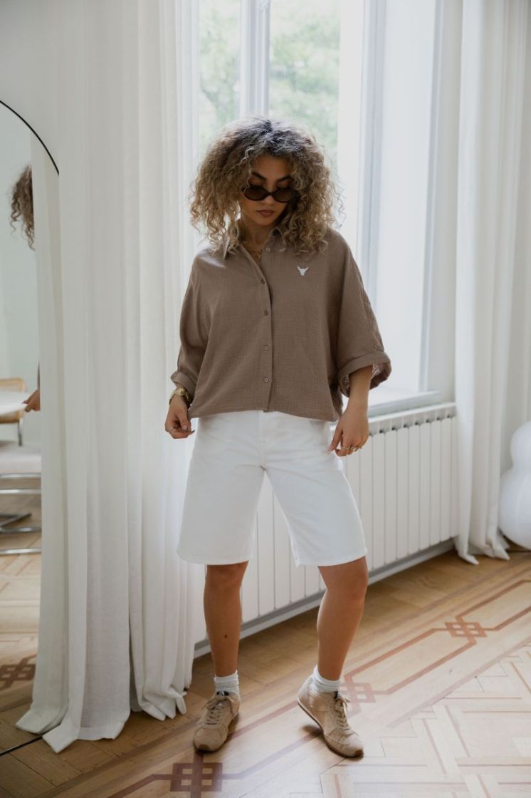 ONLMATE REG BAGGY LONG SHORTS  179707 White De