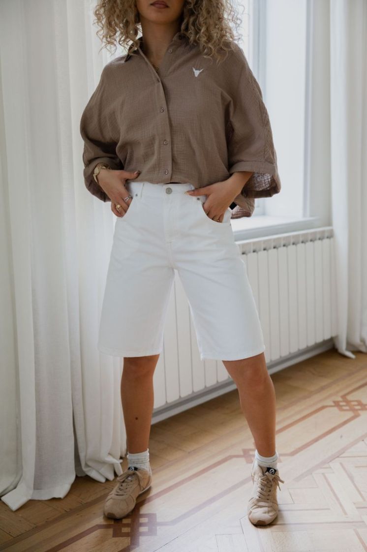 ONLMATE REG BAGGY LONG SHORTS  179707 White De