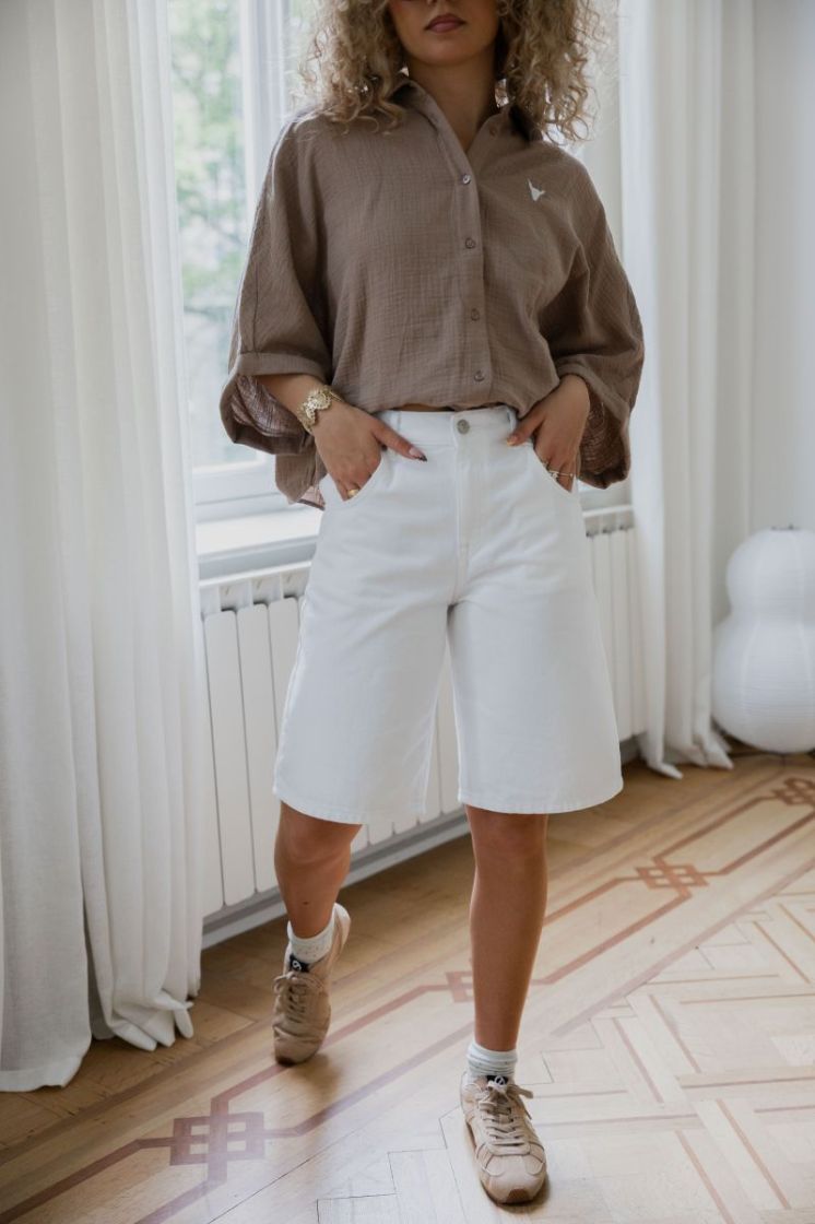 ONLMATE REG BAGGY LONG SHORTS  179707 White De