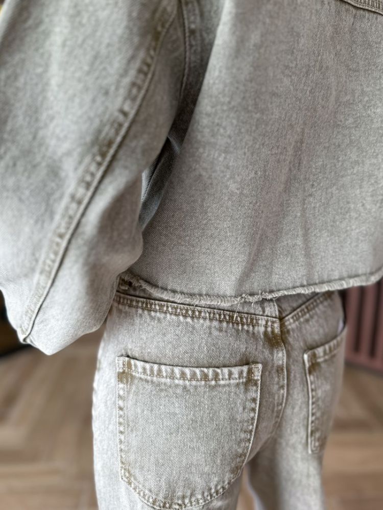PCFAY CROPPED DENIM JACKET 213111 Sandshel