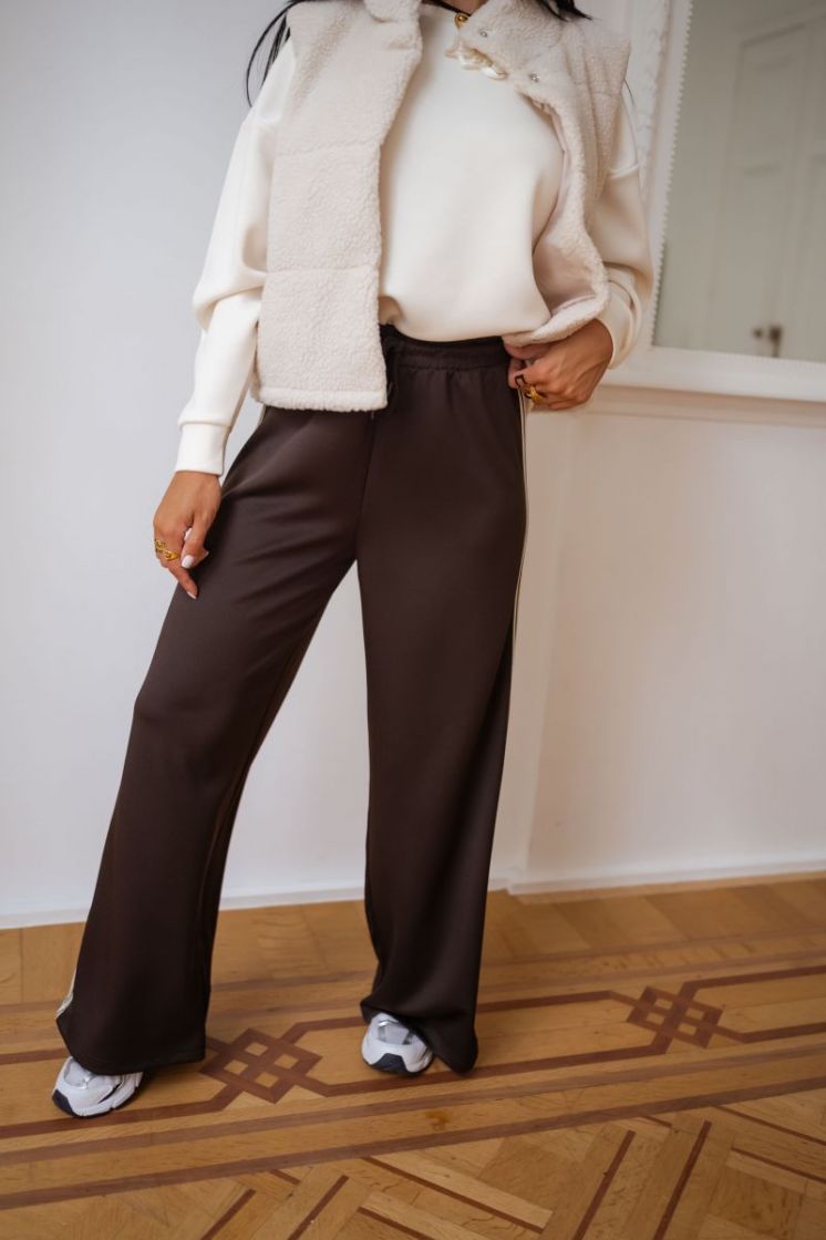 ONLASTA WIDE STRIPE PANTS SWT 244915002 Choco