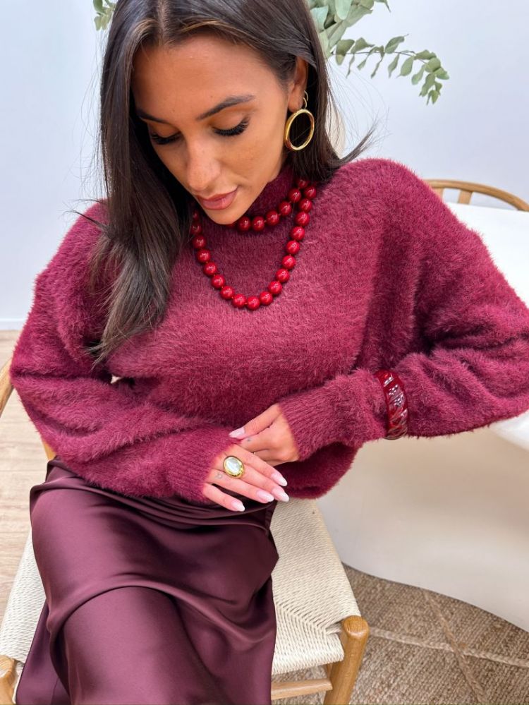 PCOVY LS MOCK NECK KNIT PWP BC 188938 Tawny Po