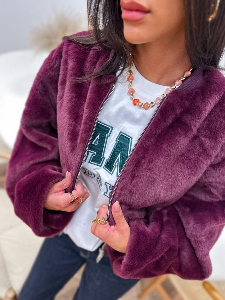 ONLDANA LIFE FAUX FUR BOMBER C 294415 Mauve Wi