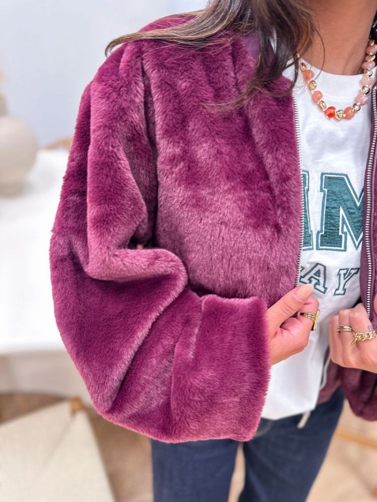 ONLDANA LIFE FAUX FUR BOMBER C 294415 Mauve Wi