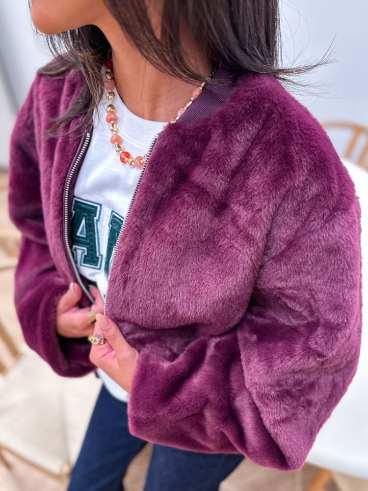 ONLDANA LIFE FAUX FUR BOMBER C 294415 Mauve Wi