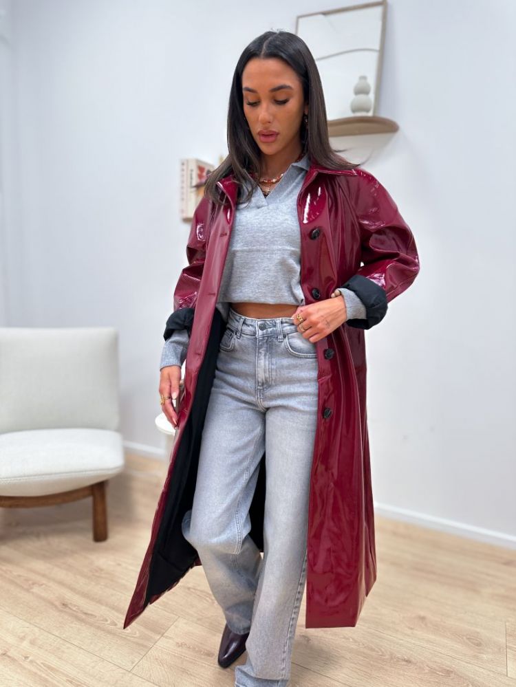 ONLJOY FAUX LEATHER COAT CC OT 182651 Cabernet