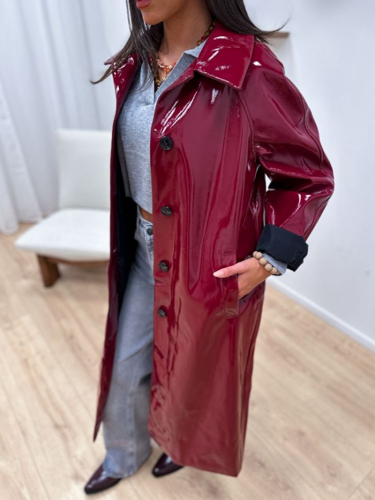 ONLJOY FAUX LEATHER COAT CC OT 182651 Cabernet