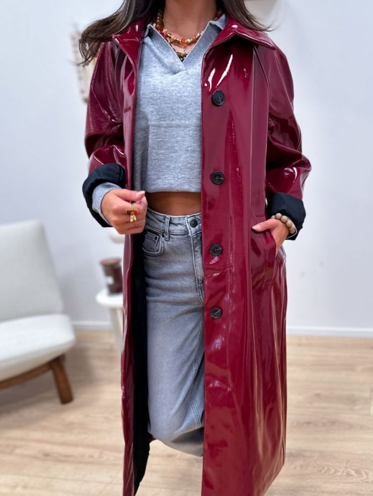 ONLJOY FAUX LEATHER COAT CC OT 182651 Cabernet