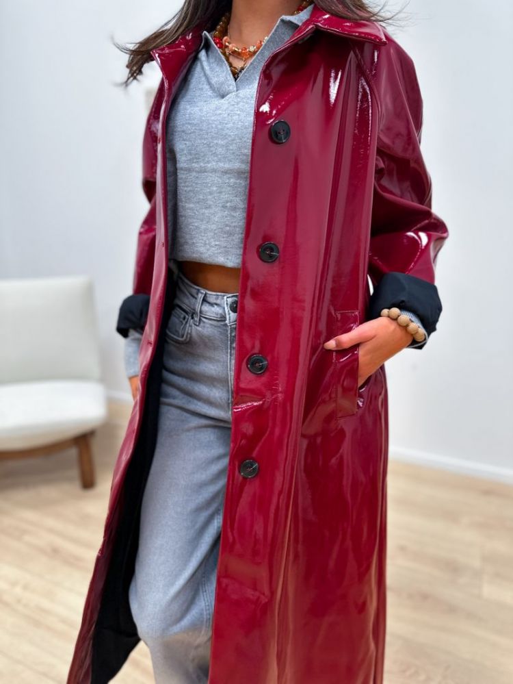 ONLJOY FAUX LEATHER COAT CC OT 182651 Cabernet