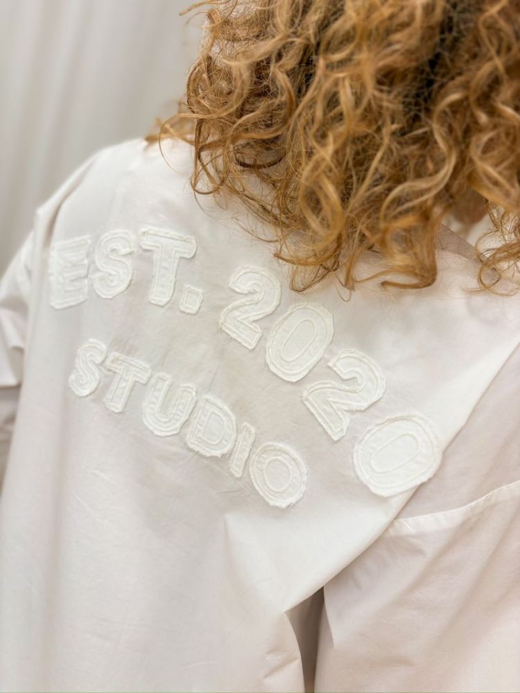 JXHENNA LS POPLIN PATCH SHIRT  177632 Blanc de