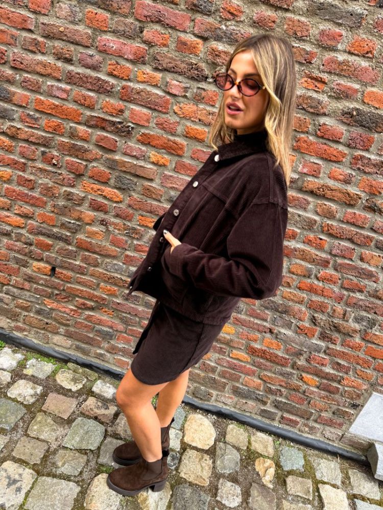 VMJAMIE LS CORDUROY SHACKET MI 297957 Chocolat