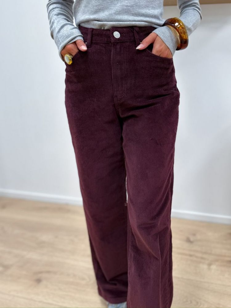 VMTESSA HR WIDE CORDUROY PANTS 186320 Winetast