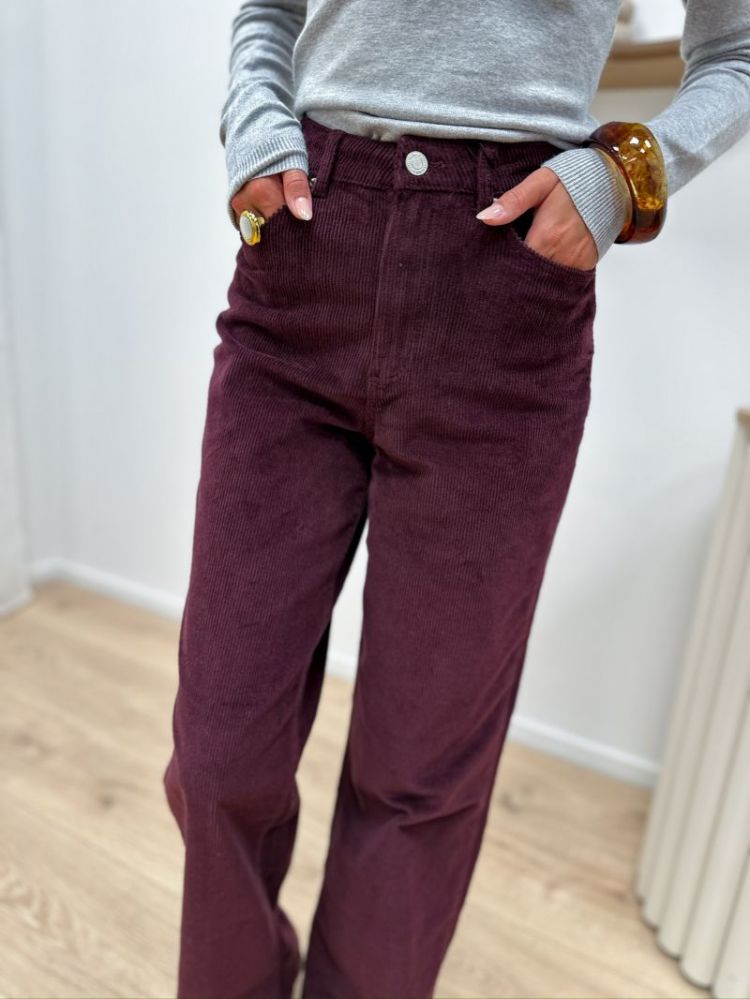 VMTESSA HR WIDE CORDUROY PANTS 186320 Winetast
