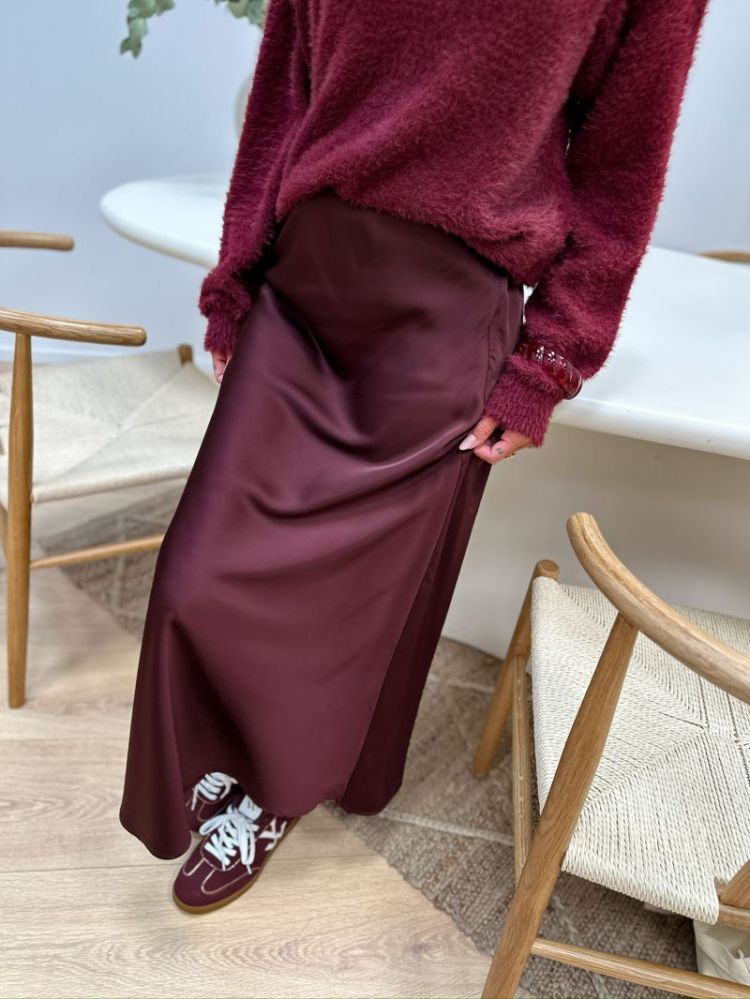 ONLMIKA VIS SATIN LONG SKIRT W 215570 Decadent