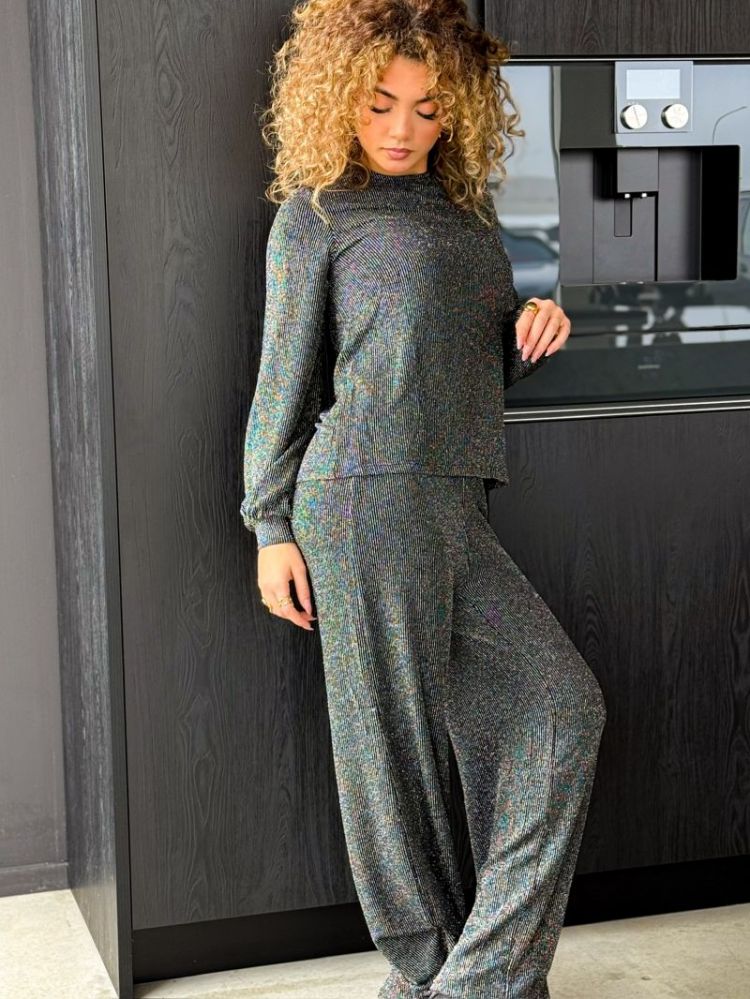 ONLCAROL WIDE GLITTER PANT BOX 177911002 Black