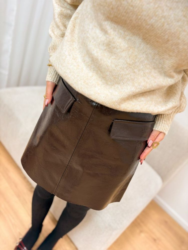 ONLSIKA GLAZ FAUXLEATHER SHORT 188839 Winetast