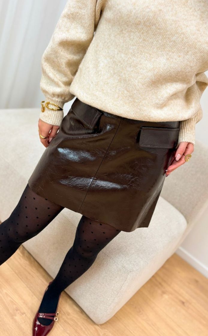 ONLSIKA GLAZ FAUXLEATHER SHORT 188839 Winetast