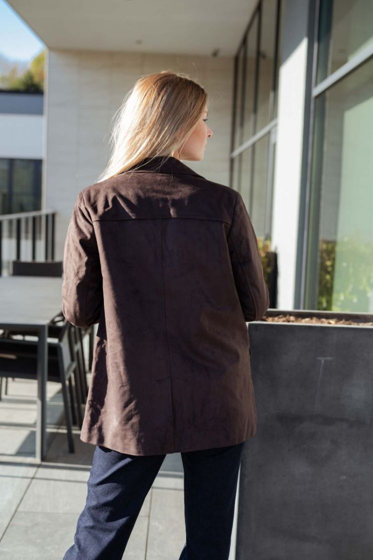 ONLTULIP FAUX SUEDE BLAZER COA 244915 Chocolat