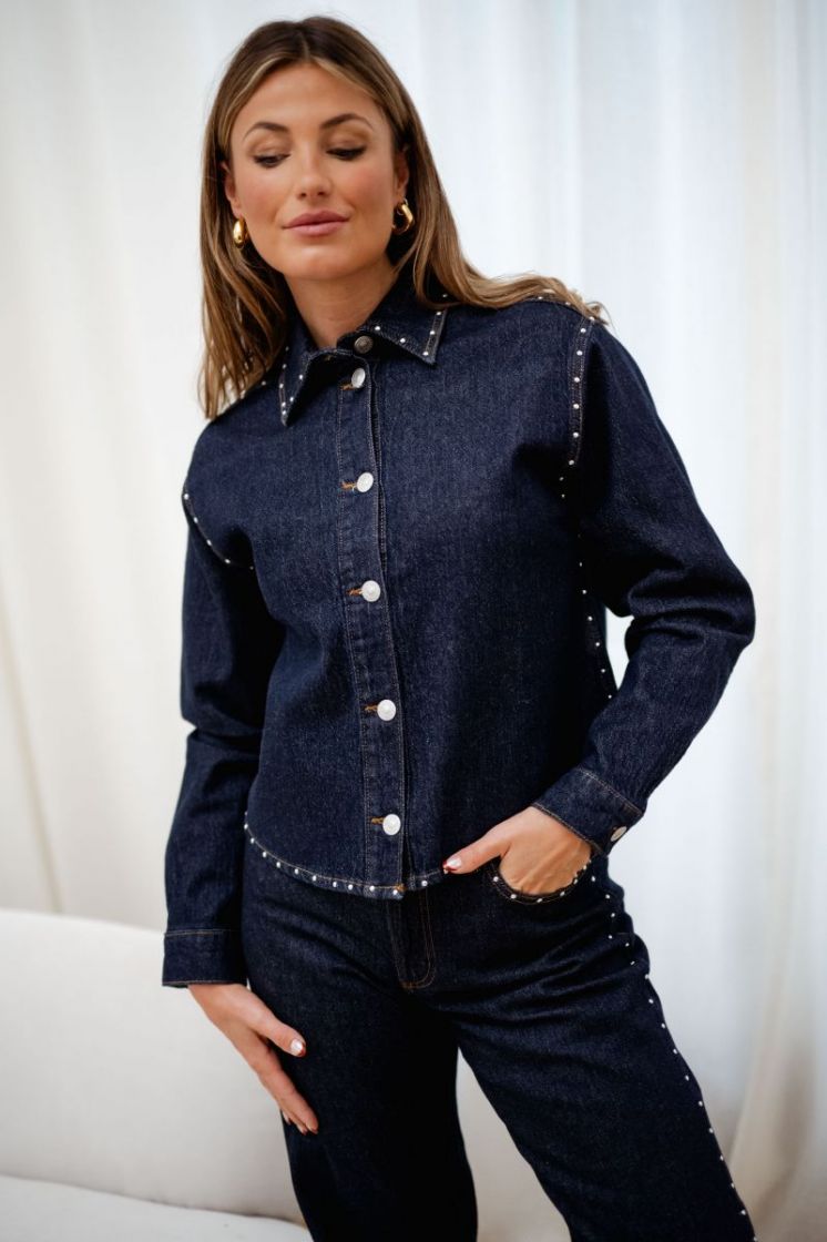 PCKARLA LS DENIM SHIRT D2D FSY 184060001 Dark