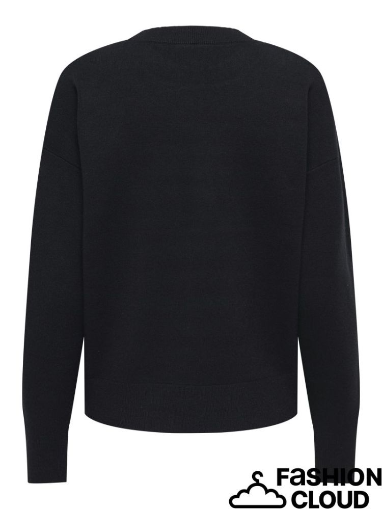 ONLKATTIE LS TEXT O-NECK CS KN 177911001 Black
