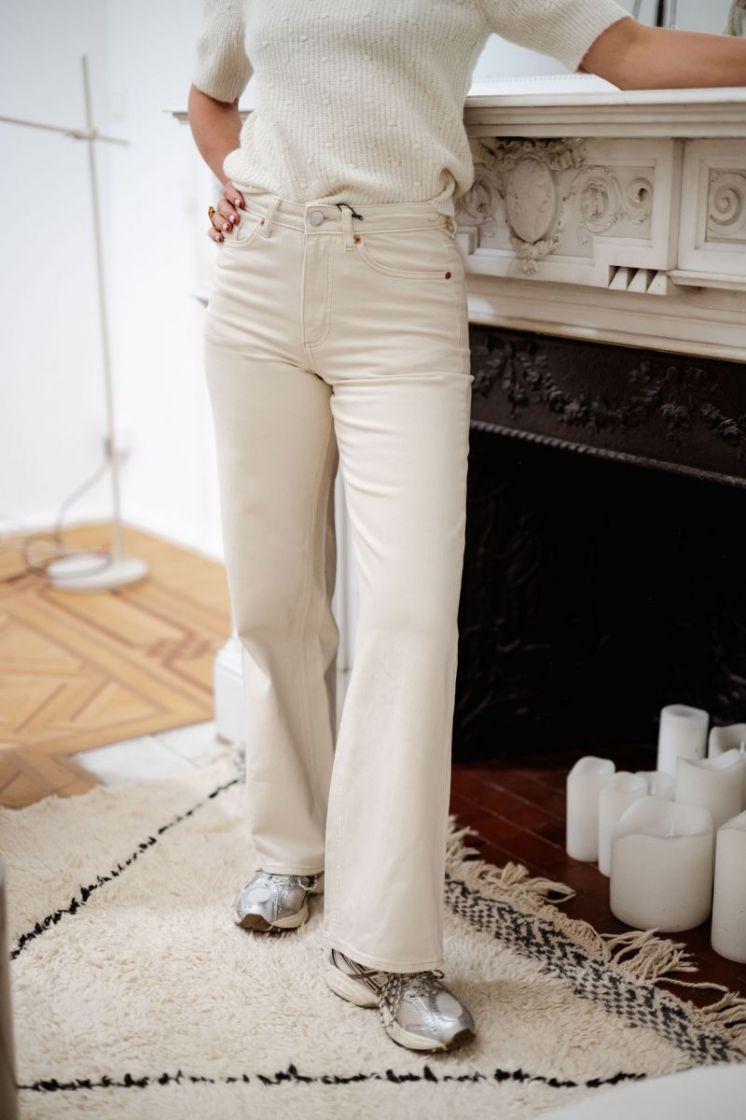 VMTESSA HR WIDE JEANS ECRU GA  214270 Ecru
